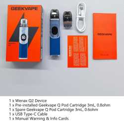 Preview: Wenax Q2 Set 30W 1250mAh 3,0ml Farbdisplay Display  E-Zigarette Geekvape