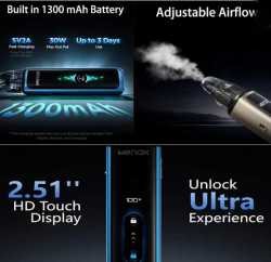 Preview: Wenax Q Ultra 30W Geekvape 1300mAh max. 30 Watt 3,0ml Wrist Wake Funktion