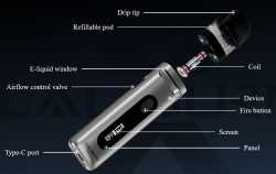Caliburn X Pod E-Zigarette 20W Uwell Zugschalter Display