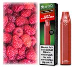 Lush Raspberry Himbeeren 17mg SC600 Einweg E-Zigarette Züge Nikotinsalz