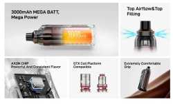 Vaporesso Armour GS 80W 5ml GTX Mesh Head 0,15 Ohm 0,3 Ohm benötigt 1 x 18650 Akku