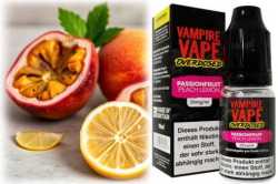 Passionfruit Peach Lemon Passionsfrucht Pfirsich Zitrone Menthol Overdosed Vampire Vape Nikotinsalz Liquid 10ml