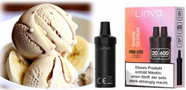 Banana Ice Cream Bananen Eis Linvo Pod Lite 20mg/ml 2 St.