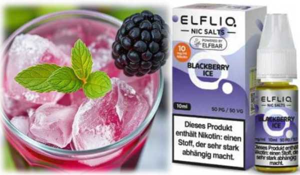 Blackberry Ice Brommbeeren Frische ELFLIQ Elfbar Nikotinsalz Liquid 10ml