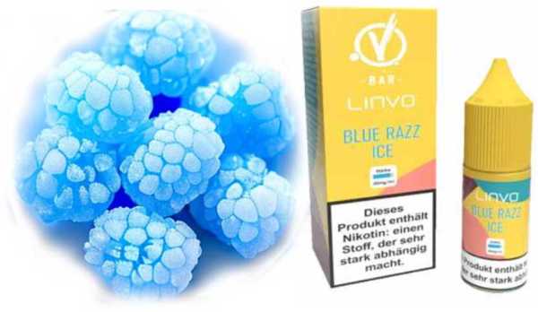Blue Razz Ice blaue Himbeeren Kälte Nikotinsalz Linvo Liquid 20mg Nikotin 10ml