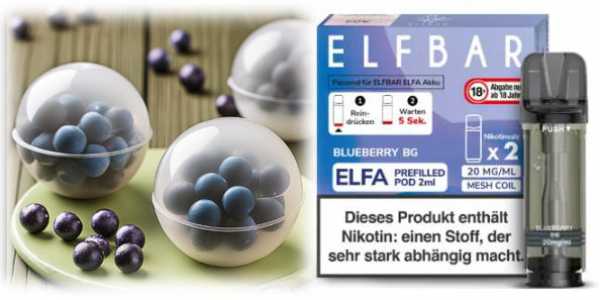 Blueberry BG Blaubeeren Kaugummi Elfa Pod 2 Stück Elfbar 20mg
