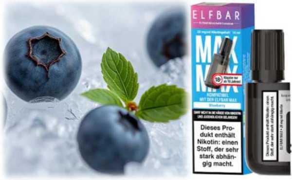 Blueberry Blaubeer Frische Elfbar MAX Refill NicSalt 20mg/ml 10ml