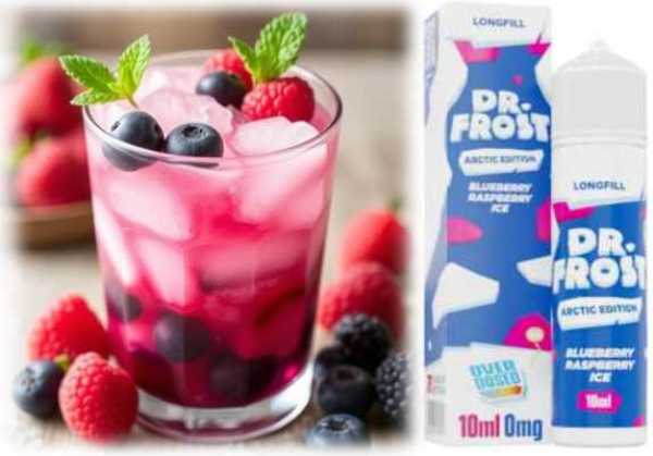 Blueberry Raspberry Ice Blaubeeren Himbeeren Frische Liquid Aroma 10ml-in-60ml Dr. Frost Shake & Vape Longfill