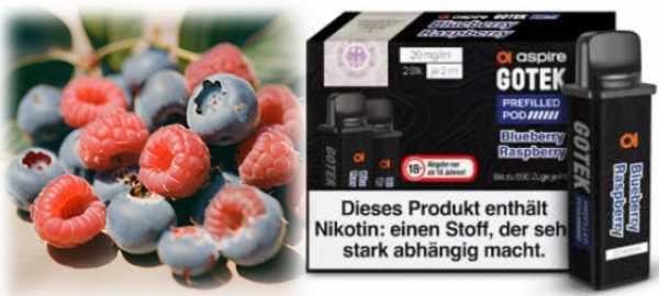 Blueberry Raspberry Blaubeere Himbeere GoTek Pod Aspire 4,5ml 2 Stück