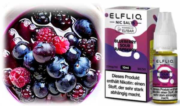 Blueberry Sour Raspberry saure Blaubeeren Himbeeren ELFLIQ Elfbar Nikotinsalz Liquid 10ml Blueberry Sour Raspberry saure Blaubeeren Himbeeren ELFLIQ Elfbar Nikotinsalz Liquid 10ml