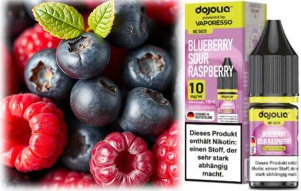 Blue Sour Raspberry Blaubeeren Himbeeren  Frische Dojoliq Nikotinsalz Liquid 10ml 20mg/ml 10mg/ml