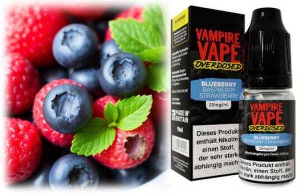 Blueberry Raspberry Strawberry Blaubeere Himbeere Erdbeere Menthol Overdosed Vampire Vape Nikotinsalz Liquid 10ml