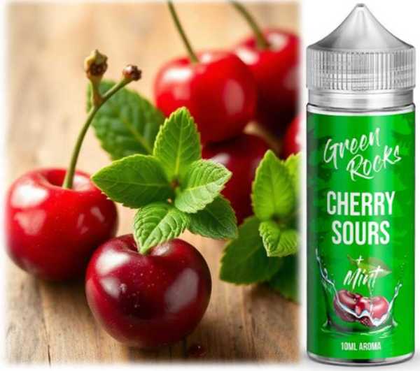 Green Rocks Cherry Sours Aroma 10ml in 120ml Kirsche und Minze