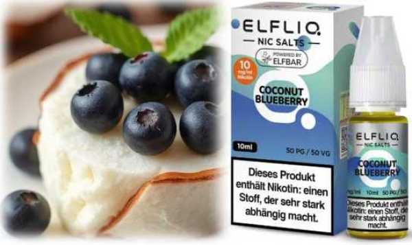 Coconut Blueberry Kokosnuss Blaubeeren  Frische ELFLIQ Elfbar Nikotinsalz Liquid 10ml