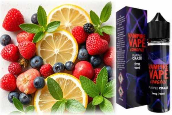 Purple Craze Ice Beeren Waldfrüchte Zitrone Eukalyptus Anis Menthol Ice BAR Salts Vampire Vape BAR Salts 10ml-in-60ml