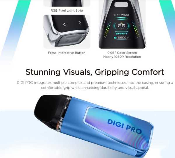 Digi Pro Kit 40W Geekvape Pod 5ml J Series Head 0,4 Ohm 0,6 Ohm 2000mAh max 40 Watt 0,96 Farb-Display