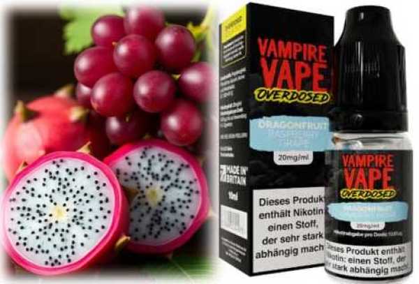 Dragon Raspberry Grape Drachenfrucht Himbeere Weintraube Menthol Overdosed Vampire Vape Nikotinsalz Liquid 10ml
