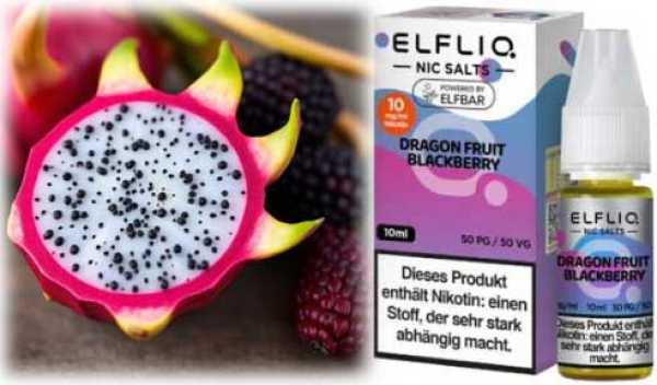 Dragon Fruit Drachenfrucht Brombeere ELFLIQ Elfbar Nikotinsalz Liquid 10ml