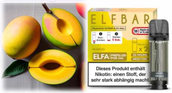 Mango exotische Wunderfrucht Elfa Pod 2 Stück Elfbar 20mg