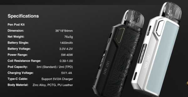 Thelema Elite 40 Lost Vape 40W 1400mAh Pod Dampfgerät