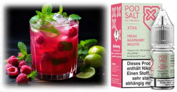 Fresh Raspberry Mojito Himbeeren Mojito auf Eis Pod Salt X Nikotinsalz 10ml Liquid