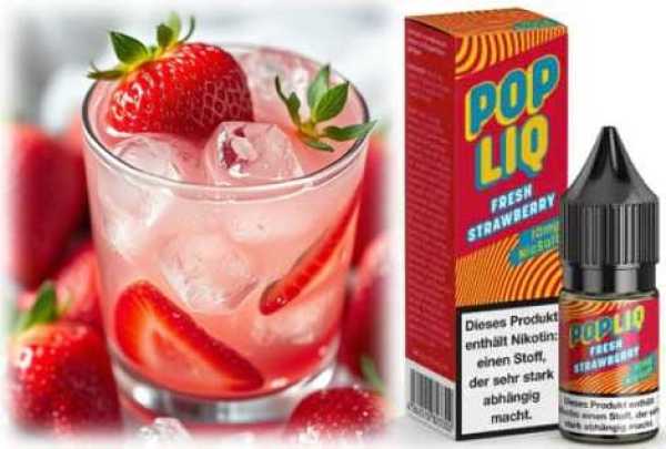 Fresh Strawberry Erdbeeren Frische PopLiq Nikotinsalz Liquid 10ml