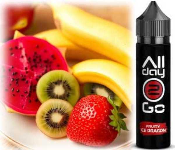 Erdbeere Kiwi Banane Granatapfel Drachenfrucht  Fruity Ice Drag ALLDAY2GO Liquid Aroma 5ml in 60ml Flasche