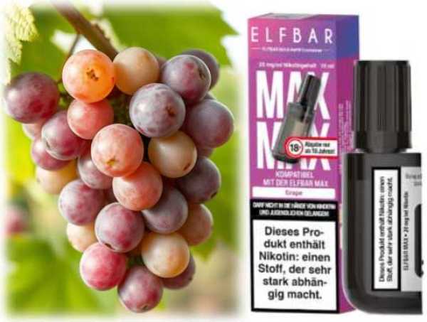 Grape Weintrauben Frische Elfbar MAX Refill NicSalt 20mg/ml 10ml