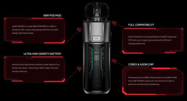 Luxe XR Max Pod Vaporesso 2800mAh bis-zu 80Watt