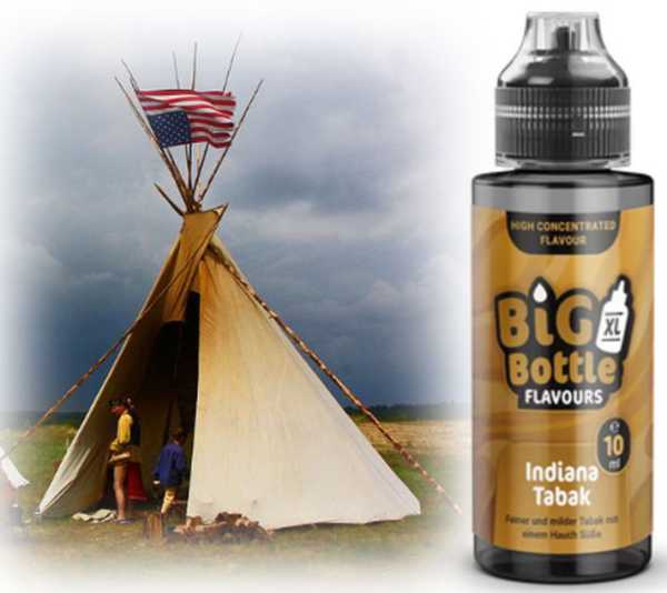 Indiana Tabak feiner milder Tabak 10ml Liquid Aroma in 120 ml Flasche