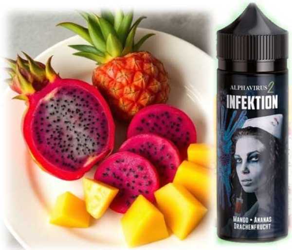 Mango Drachenfrucht Ananas (Das Alphavirus 2 Infektion) Liquid Aroma 5ml in 60ml Flasche