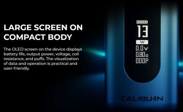 Caliburn X Pod E-Zigarette 20W Uwell Zugschalter Display
