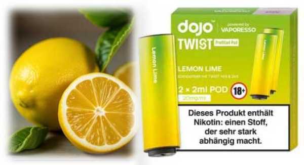Lemon Lime Zitronen Limetten 20mg Vaporesso Dojo Twist Pod 2 Stück