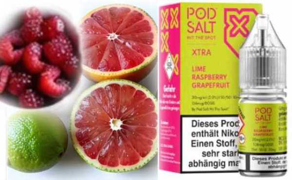 Lime Raspberry Grapefruit Limette Himbeeren Grapefrucht Pod Salt X Nikotinsalz 10ml Liquid