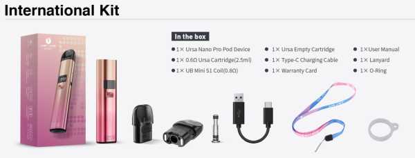 Ursa Nano Pro Pod 900mAh 5 bis 25 Watt Lost Vape Zugschalter