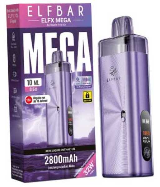 Elfx Mega Kit Pod Elfbar E-Zigarette 32W Zugautomatik MTL RDL