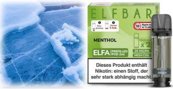 Menthol Ice Frische Elfa Pod 2 Stück Elfbar 20mg