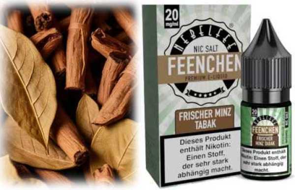 Frischer Minz Tabak 10ml Nebelfee Nikotinsalz Liquid 10mg/ml 20mg/ml nikotinfrei