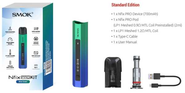 Nfix Pro Pod E Zigarette 25W Smok automatische Zugerkennung