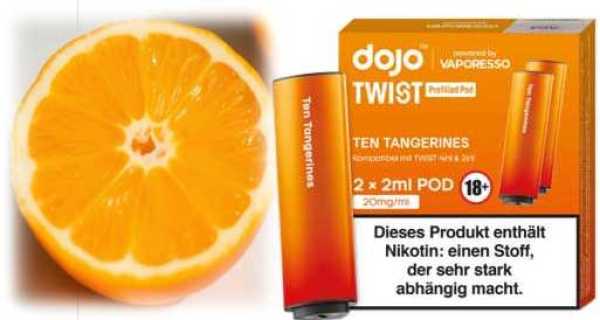 Ten Tangerines Mandarine 20mg Vaporesso Dojo Twist Pod 2 Stück