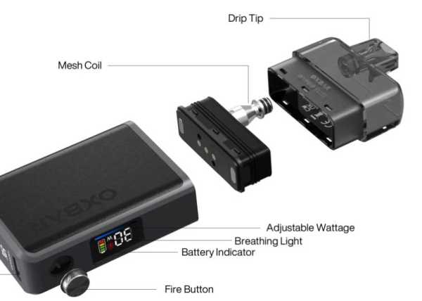 Oxbar Oxpod Elite Pod 1300mAh Zugautomatik  90x42x15mm 5-30Watt 8ml