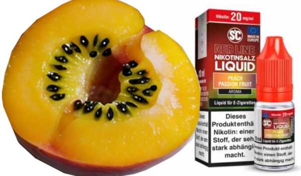 Pfirsich Passionsfrucht Peach Passion Fruit Nikotinsalz SC Liquid 10ml Red Line