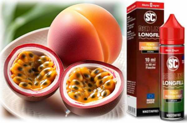 Peach Passion Fruit Passionsfrucht Pfirsich SC Red Line Longfill 10-in-60ml