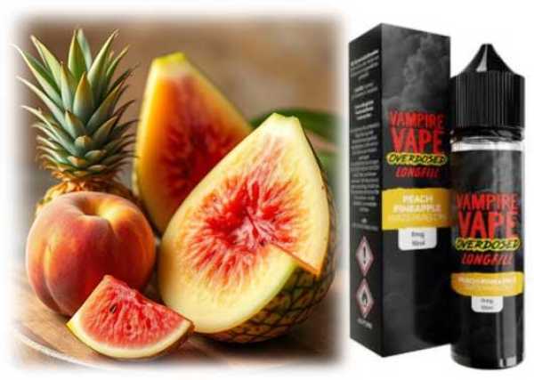 Peach Pineapple Watermelon Ananas Pfirsich Wassermelone Vampire Vape Liquid Aroma 10ml in 60ml