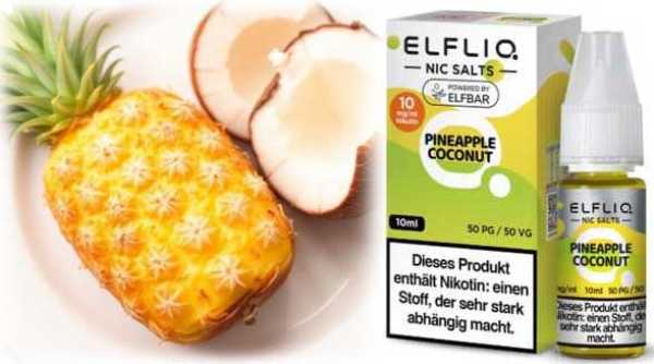 Pineapple Coconut Ananas Kokos Kühle ELFLIQ Elfbar Nikotinsalz Liquid 10ml