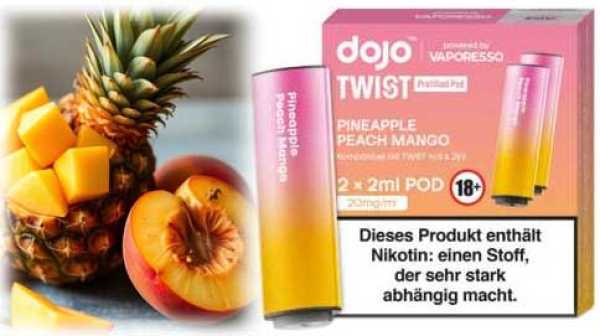 Pineapple Peach Mango Ananas Pfirsich Mango 20mg Vaporesso Dojo Twist Pod 2 Stück