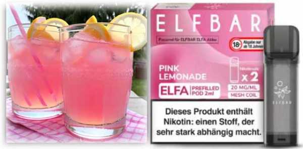 Pink Lemonade Grapefrucht Lemonade Elfa Pod 2 Stück Elfbar 20mg