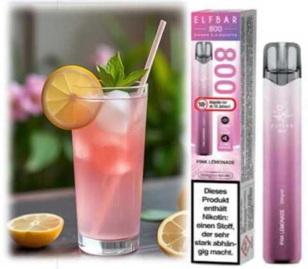 Pink Lemonade Elfbar 800 20mg Nikotinsalz Zitronen Limonade