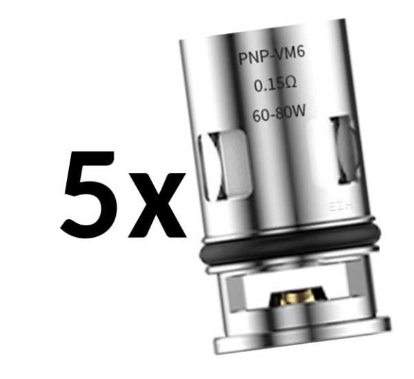 5 x Voopoo PnP VM6 Coil DL Mesh 0,15 Ohm für Drag X, Vinci, Argus, alle PnP Modelle