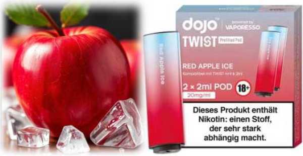 Red Apple Ice Roter Apfel Frische 20mg Vaporesso Dojo Twist Pod 2 Stück